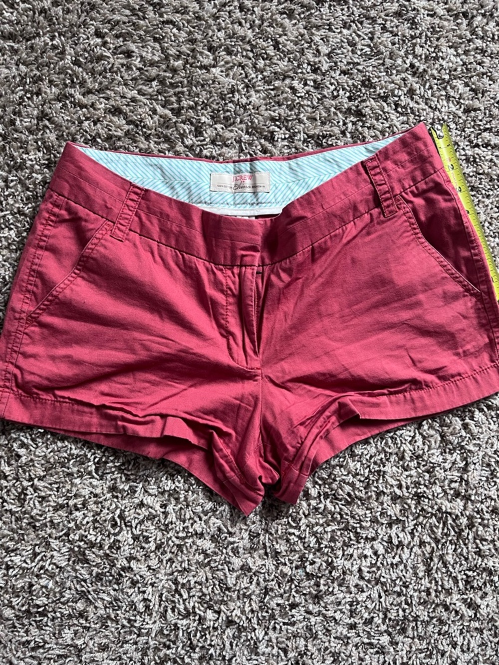 J.Crew Broken-In‎ Chino Shorts Pink Coral Cotton Womens Size 6 Mid Rise 3 Inseam